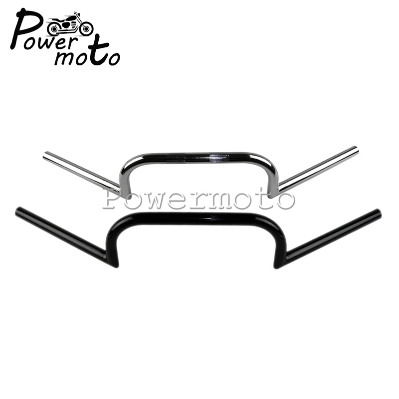 Motorcycle Clubman 22/25mm Bar 7/8\'\' 1\'\' Handlebar Black for Harley Honda Chopper Scrambler Cafe Racer XS650 XG750 XSR900 CB1100