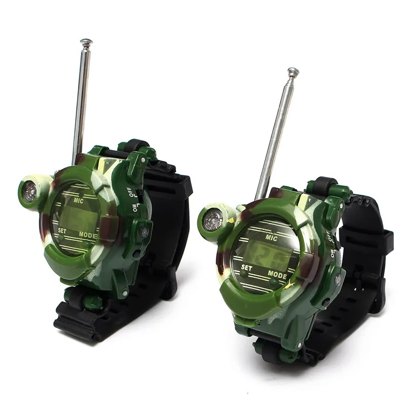 2 pcs 1 Pair Toy Walkie Talkies Watches Walkie Talkie 7 in 1 Children Watch  Radio Outdoor Interphone Toy for Children Gifts