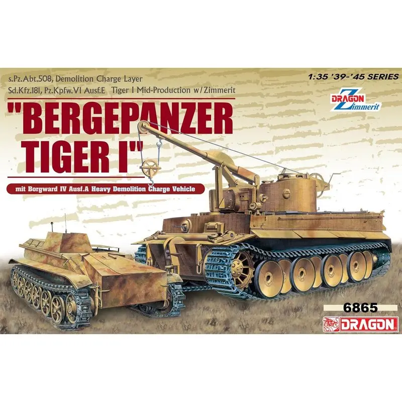 

DRAGON 6865 1/35 "Bergepanzer Tiger I" mit Borgward IV Demolition Charge Vehicle - Scale Model Kit