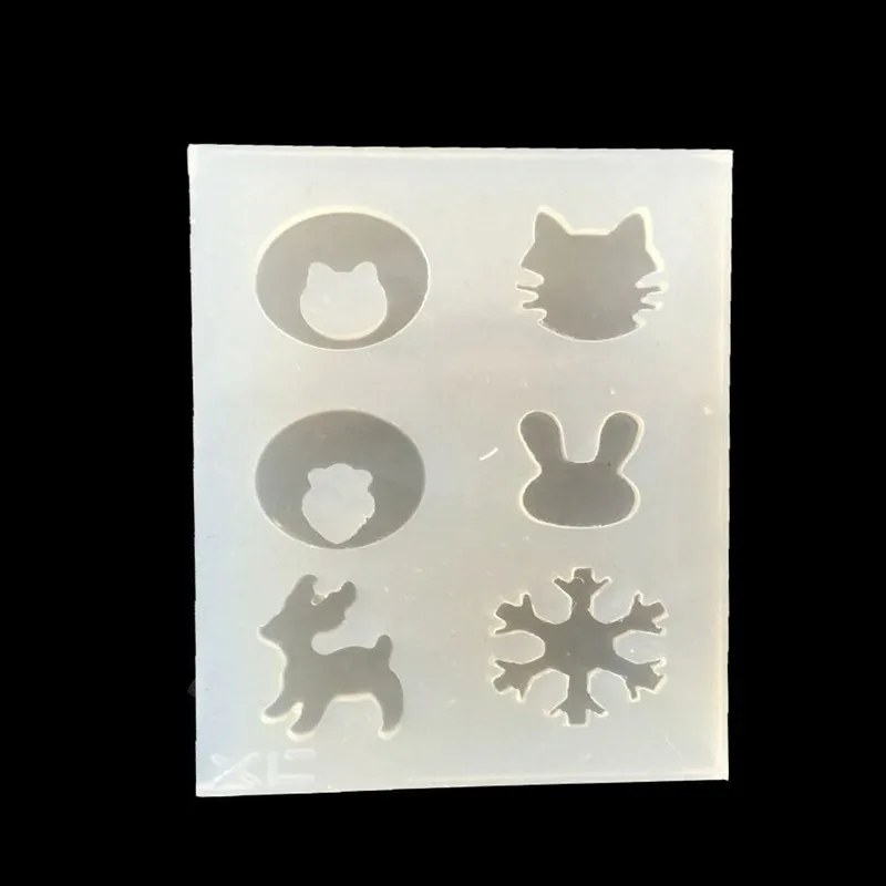 Mini molde de silicona transparente para piezas, herramienta Manual de resina epoxi, pendientes de copo de nieve de Navidad, 1 unidad