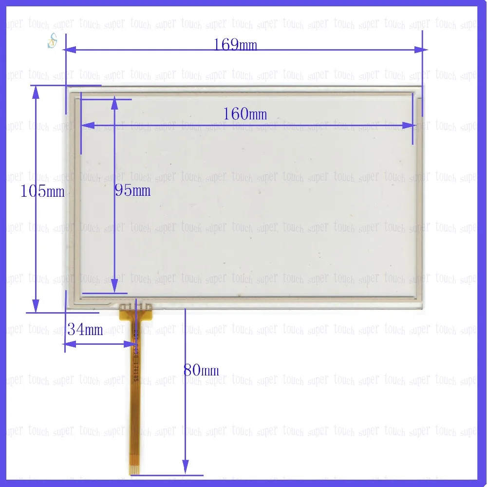 ZhiYuSun POST  KDT-5490 7 inch 4-wire resistive touch panel for Car DVD, 169*105 GPS 169mm*105mm this is compatible