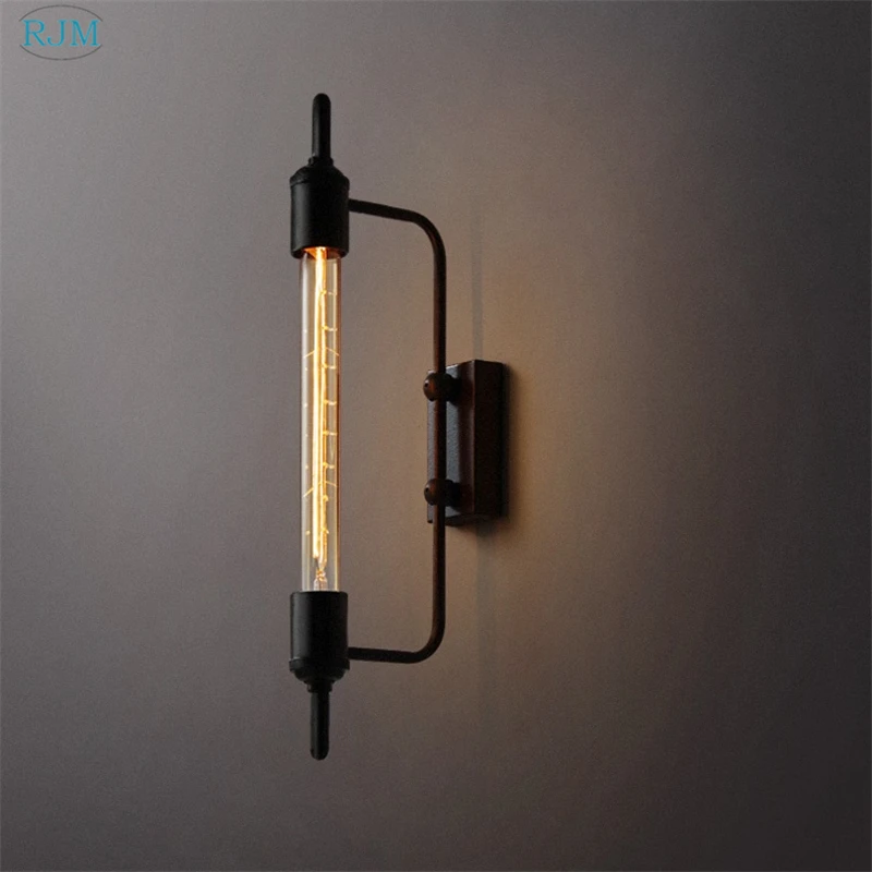 

American Retro Industrial Steam Tube Wall Lamp Vintage Black Wall Light Study Bedroom Mirror Headlight Staircase Aisle Luminaire