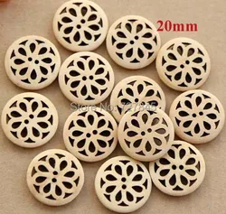 30pcs/Lot Size:20mm Natural Color Flower Design Button for Sewing Handmade Buttons Scrapbooking (KK-3674)