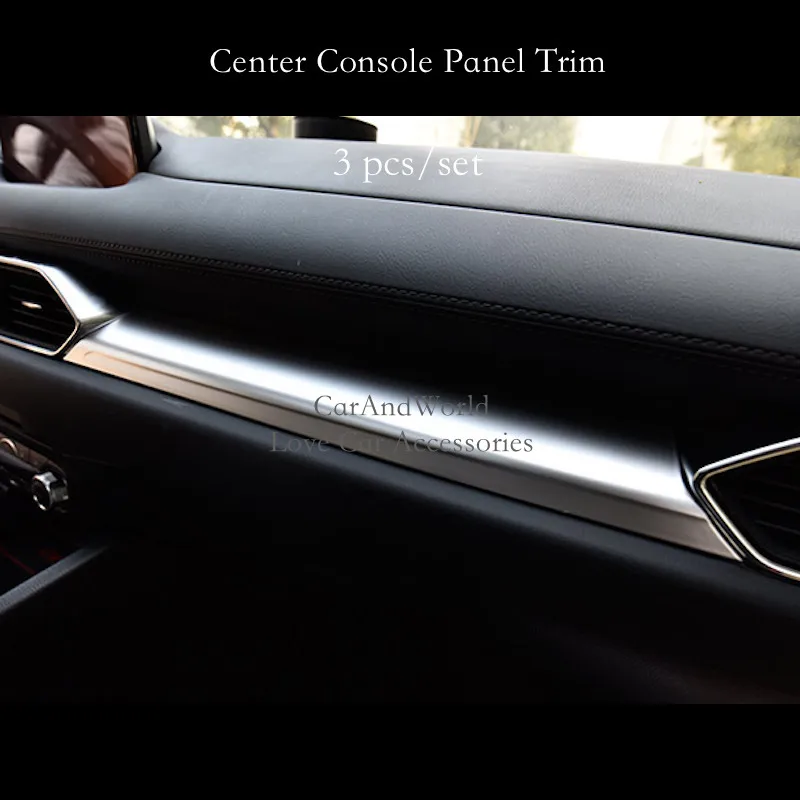 Accessories For Mazda CX-5 CX5 2017-2023 Center Middle Console Control Panel Strips Trims Cover Interior ABS Chrome Car