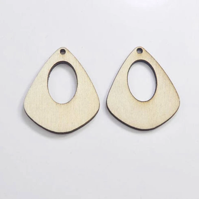 

50 pcs customWood Pendant Flat Wood Earring Charm