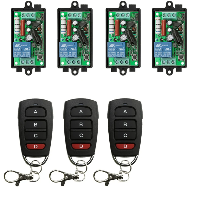 AC220V 1CH 1Channe 10A RF wireless remote control switch System switch  Transmitter + Receiver,315/433 MHZ