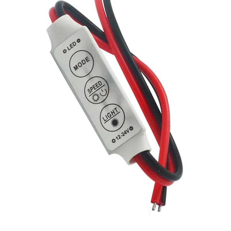 Imagem -02 - Mini Único Cor Controlador Dimmer Fita Led Lâmpada de Fita Chaves 5050 3528 3014 2835 12v 24v