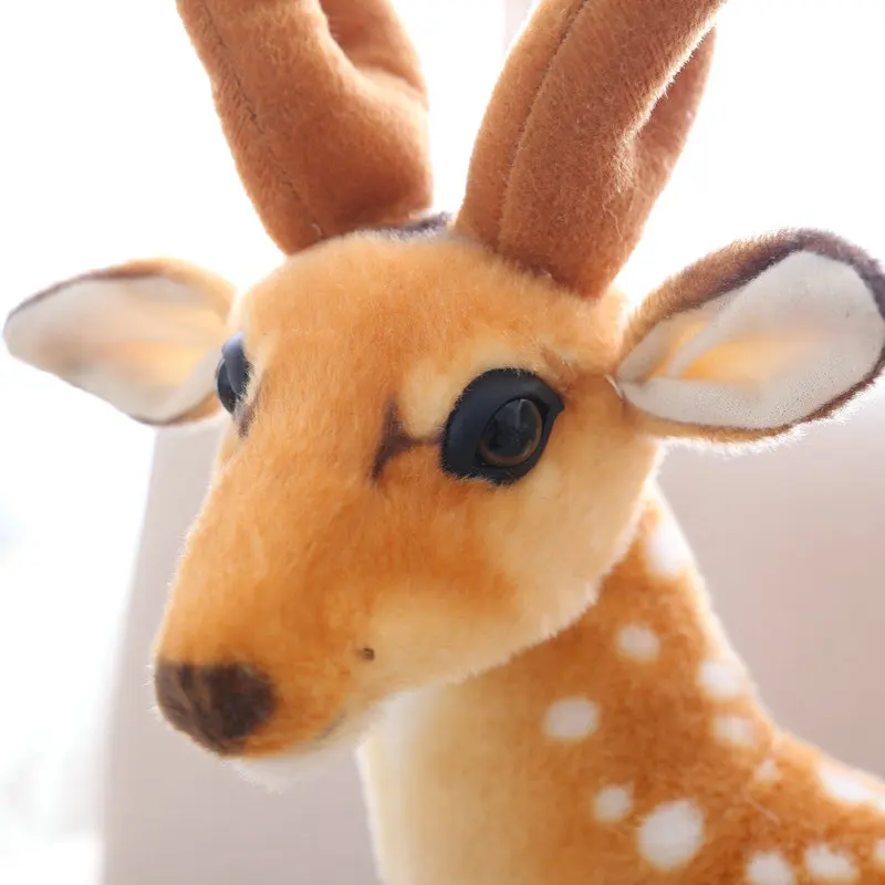 50/60/75/90cm Simulation Sika Deer Plush Toy Stuffed Animal Deer Doll Teaching Prop Birthday Gift