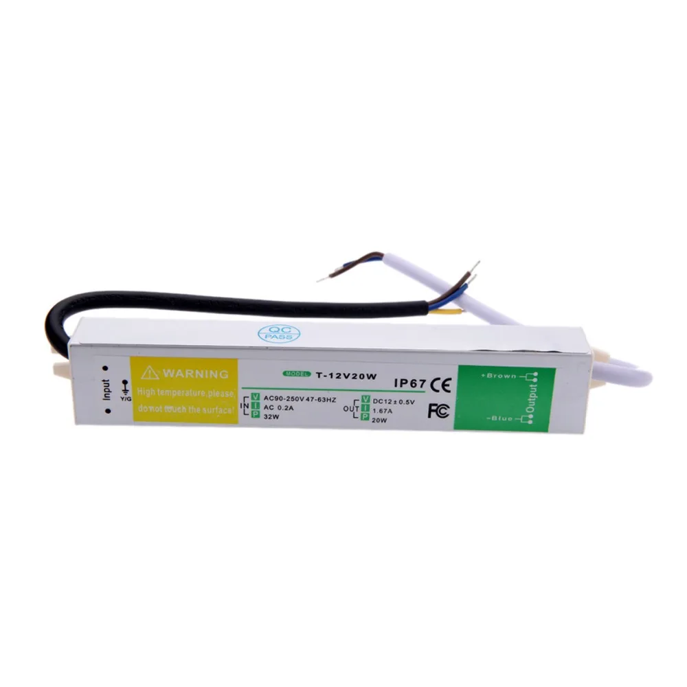 Outdoor ip67 Switching Power Supply Ac to Dc 12V 1.67A 20W for Led Strip