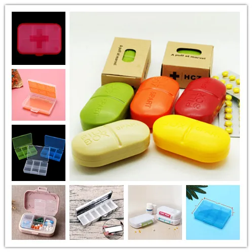 Portable 6 Grids Mini Pill Case Medicine Box Travel Tablet Holder Container Makeup Jewelry Refillable Bottles Multi Style