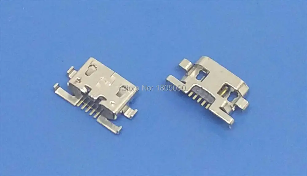 50pcs Micro USB Mini Jack 5pin Reverse insertion flat without curling side Female Connector For Motorola G2 G+1 XT1063 XT1068