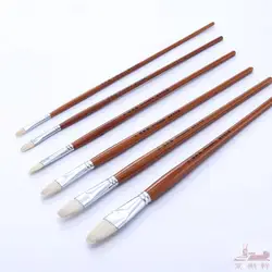 6Pcs/set High Quality pig bristle Wooden Handle water color brush Acrylic Paints Oil Paint Brush Artist Set Drawing Art Supplies