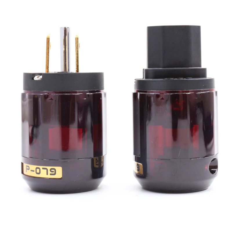 

One pair P-079 Gold Plated US Power plug + C-079 IEC Connector For audio DIY power cable