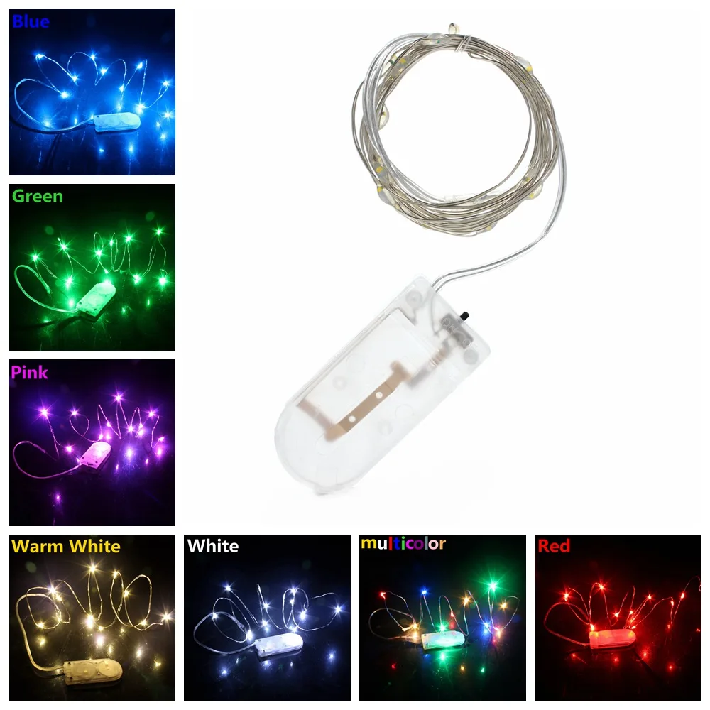 10PCS 1-5M Fairy Lights Battery Powered LED Mini Christmas Light Copper Wire String Light For Wedding Xmas Garland Party Indoor