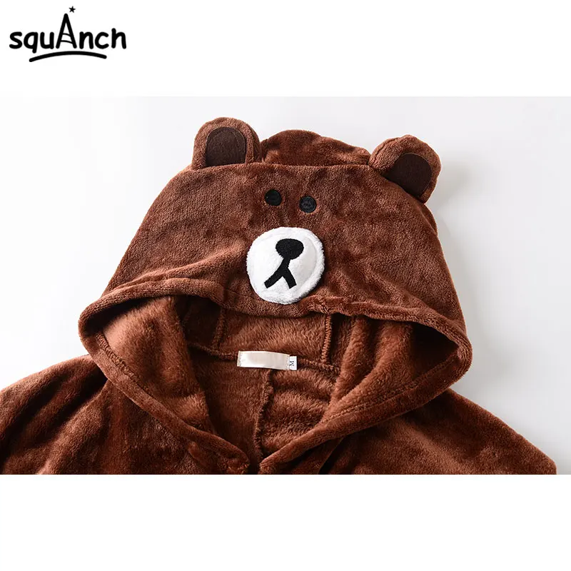 Unisex Beer Kigurumis Rits Animal Onesie Vrouwen Mannen Volwassen Paar Grappige Jumpsuit Flanel Warme Zachte Cartoon Winter Nachtkleding