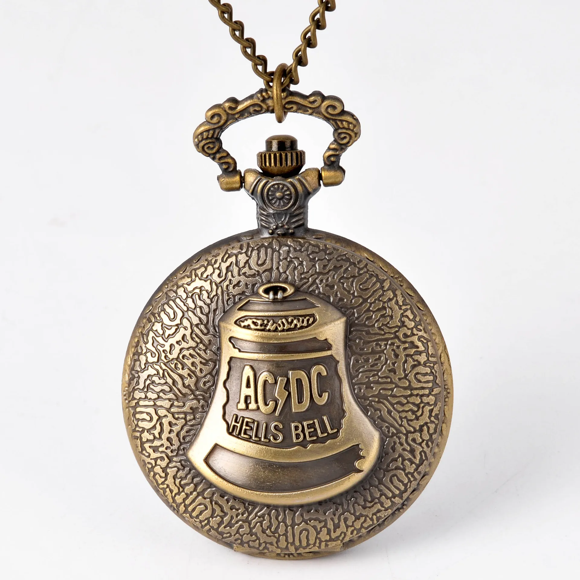 8862   Vintage  Temple Bronze Clock  Three - Dimensional Pattern Pocket Watch Necklace Bronze Pendant Chain Clock  Men Women