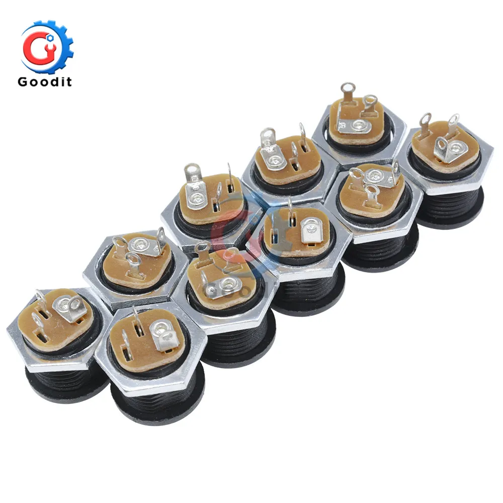 10Pcs DC-022 5.5-2.1 / 5.5 x 2.1mm DC Power Socket/ DC Connector Panel Mounting DC022