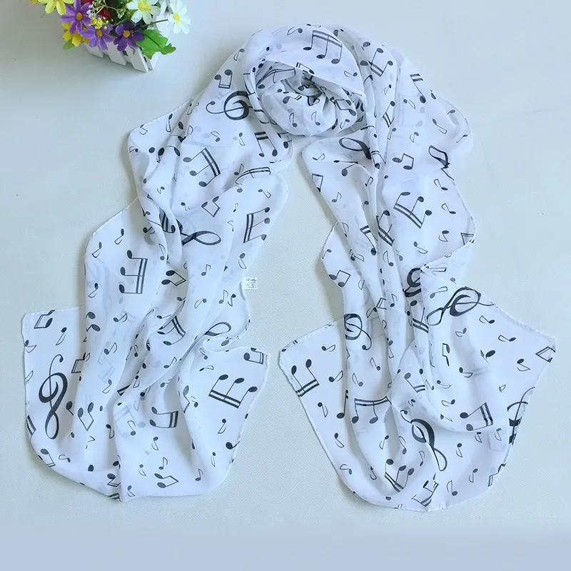 Newly ACC Shawl Wrap Women Scarf Music Note Printed Lady Chiffon Silk Scarf  Apparel & Accessories Fashion