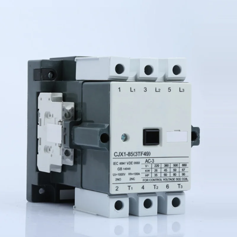 CJX1-85A AC contactor CJX1-85/22 3TF49  Electrical Magnetic contactor 3Pole contactors 24V 220V 380V  2NO 2NC