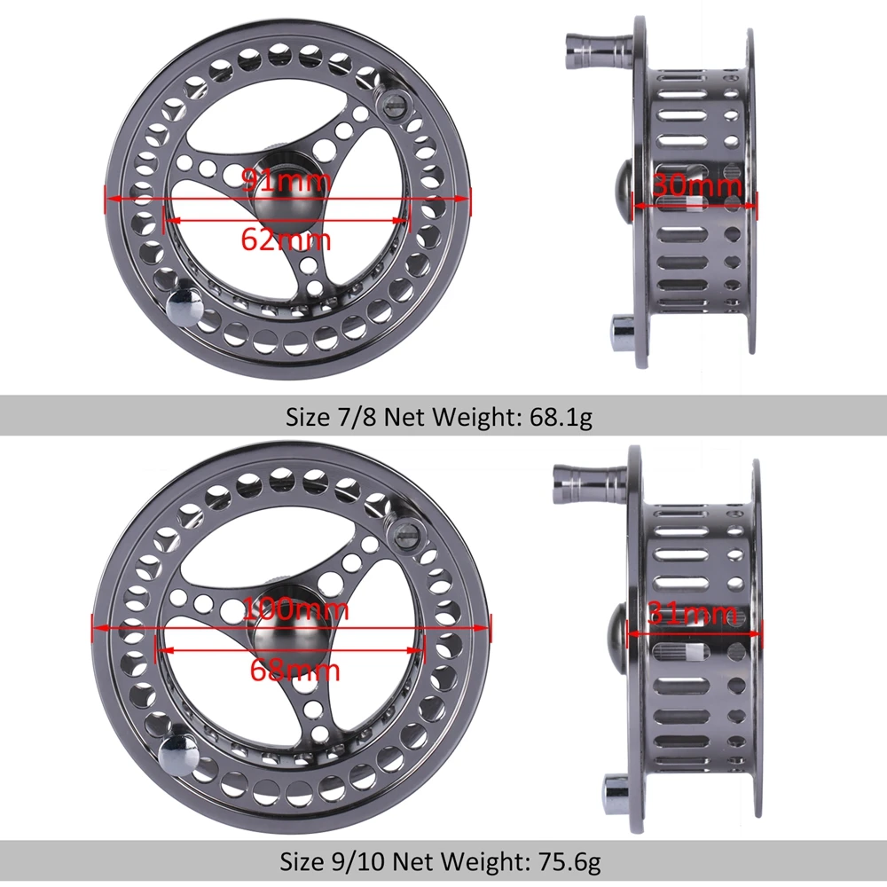 Goture CNC Fly Fishing Reel Zapasowa szpula 3/4 5/6 7/8 9/10 WT CNC Machine Cut Aluminium do wędkarstwa muchowego Bass Pike Fishing Tackle — zdjęcie 6