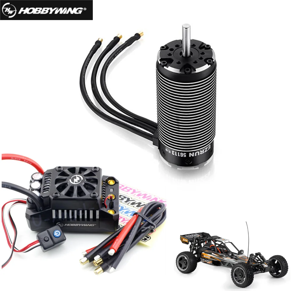 Hobbywing 56113SL 800KV sensorless brushless 4-pole motoros vel ezrun MAX5 V3 200A brushless Vízálló ESC Kis dzsesszegyüttes számára 1/5 RC autók