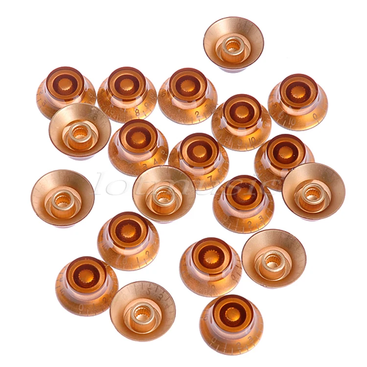 20 Pack Top Hat Amber Guitar Speed Knobs for Electric Guitar Replacement