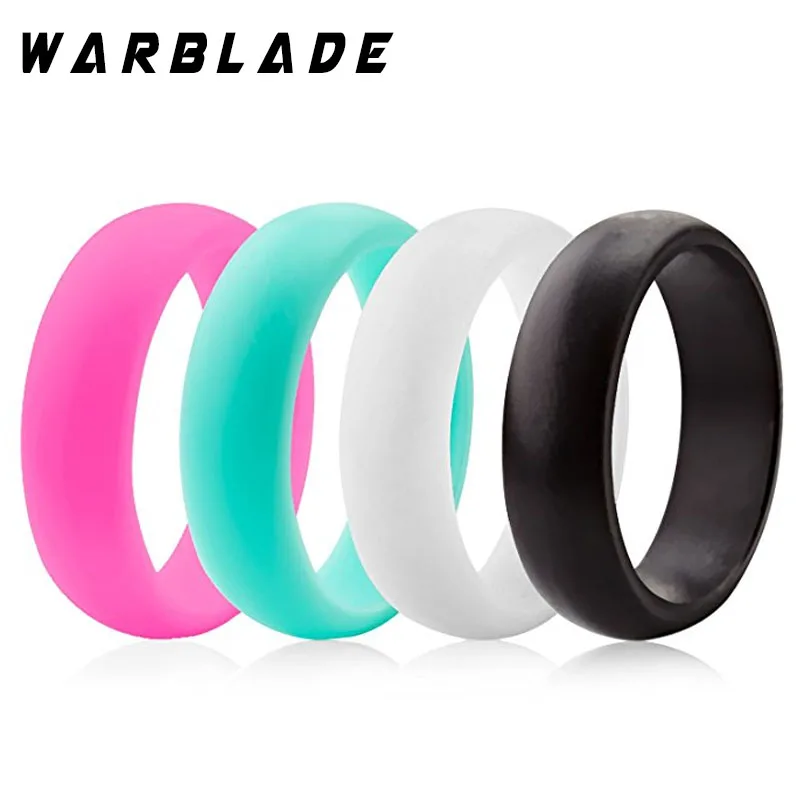 WarBLade 4-9 Size Hypoallergenic Crossfit Flexible Silicone Finger Ring 5mm Food Grade FDA Silicone Rings For Women Wedding Gift