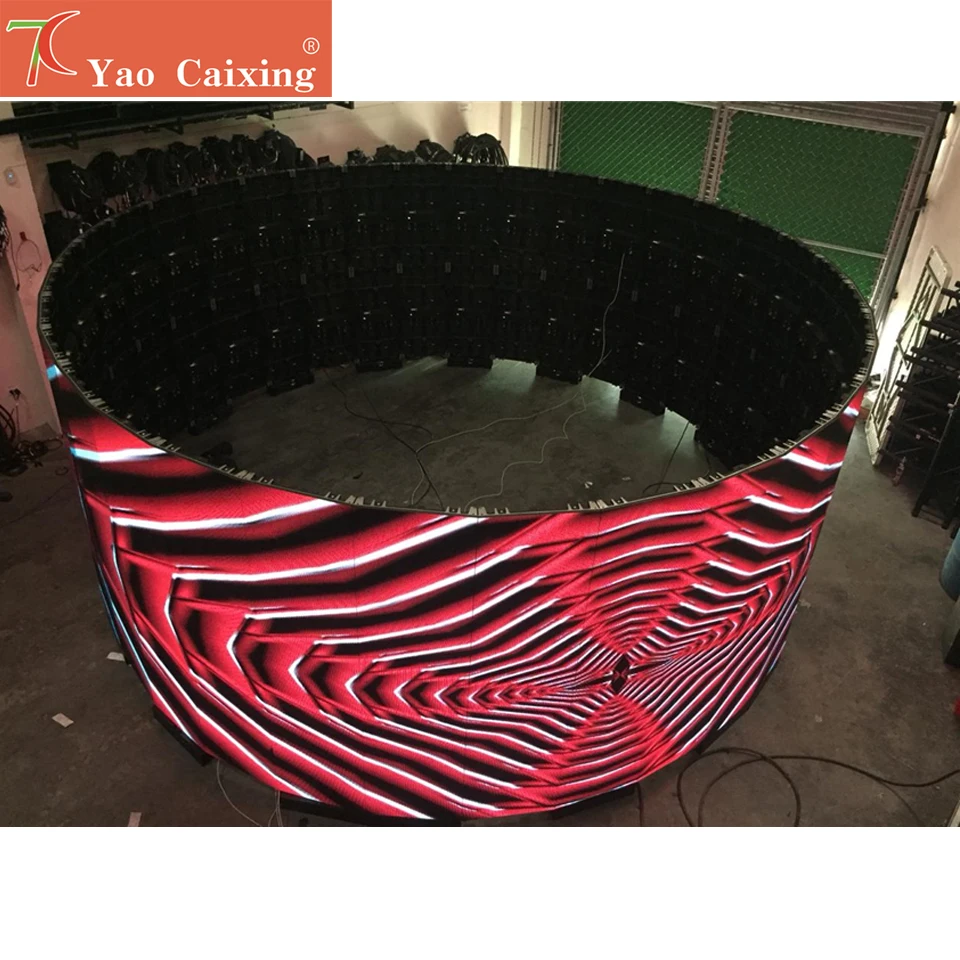 

P3.91 indoor 500x1000mm curve screen aluminum cabinet display smd full color rental screen hub75 16scan video display