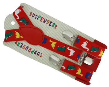 Tirantes con Estampado de dinosaurios rojos para niños y niñas, Tirantes ajustables de 2021 cm de ancho, novedad de 2,5