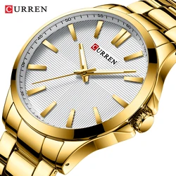 Mens Watches Top Brand Luxury Stainless Steel Band Watch for Men CURREN Wristwatch Fashion Business Quartz Clock Man Waterproof