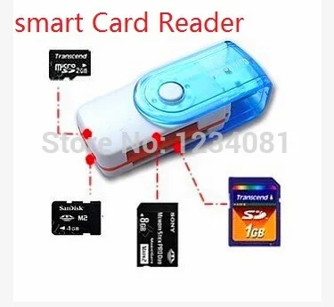 Hot Penjualan 4in1 USB 2.0 Kecepatan Tinggi Multi-Fungsi Semua Dalam 1 MS M2 SDHC TF MMC Micro SD u-Flash Pembaca Kartu Memori USB