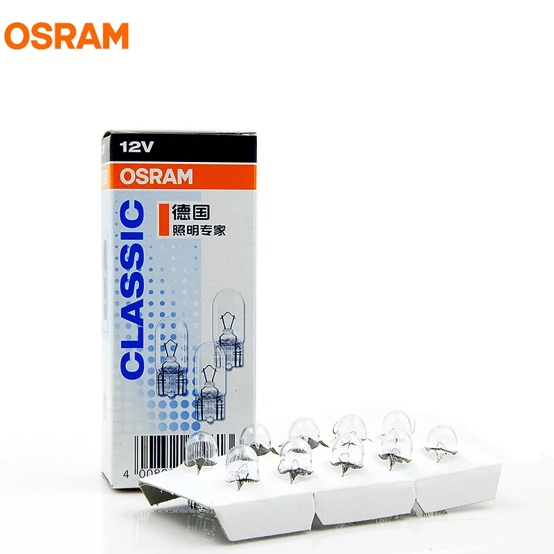 10pcs OSRAM T4W T5 T10 T16 Festoon 12V Original Line Turn Signal Lamps Brake Light Interior Light OEM Car Halogen Bulbs