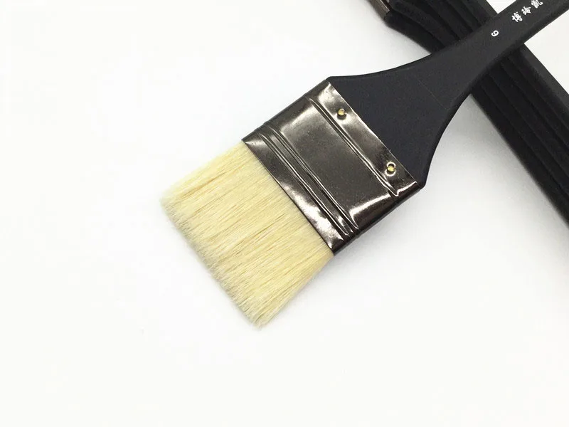 6pcs/Set,High Quality bristle brush painting flat brush acrylic brush Shading brush Set Drawing Art Supplies free shipping