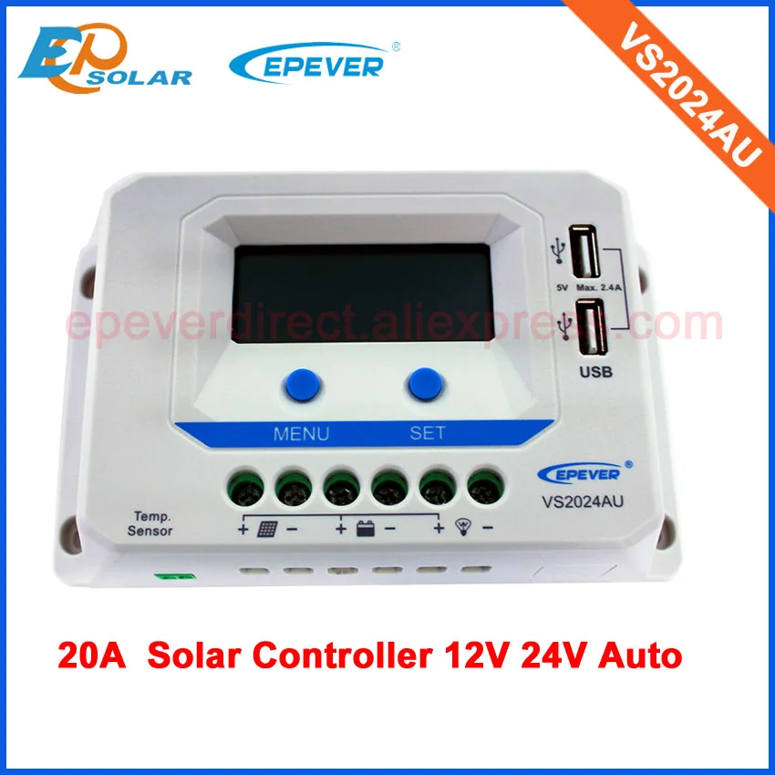 PWM solar panels power regulator VS1024AU VS2024AU VS3024AU built in lcd display 12v 24v auto work