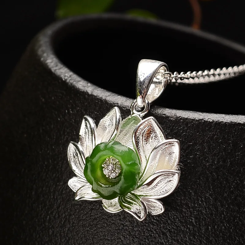 

S925 silver lotus pendant female of literary floret silver pendant new products wholesale gift