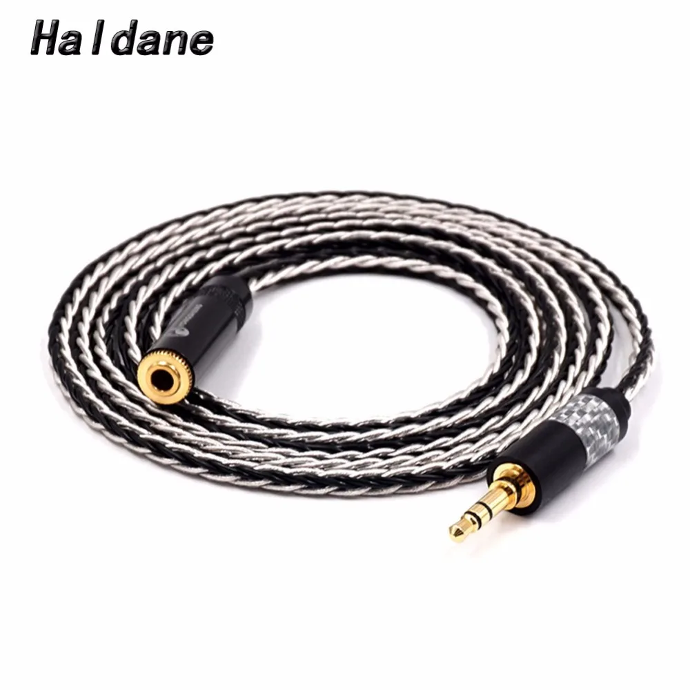 Free Shipping Haldane 3.5  Stereo Male to 3.5mm Female 7N Single crystal copperr Audio AUX Cable Cord Audio Adpter Cable