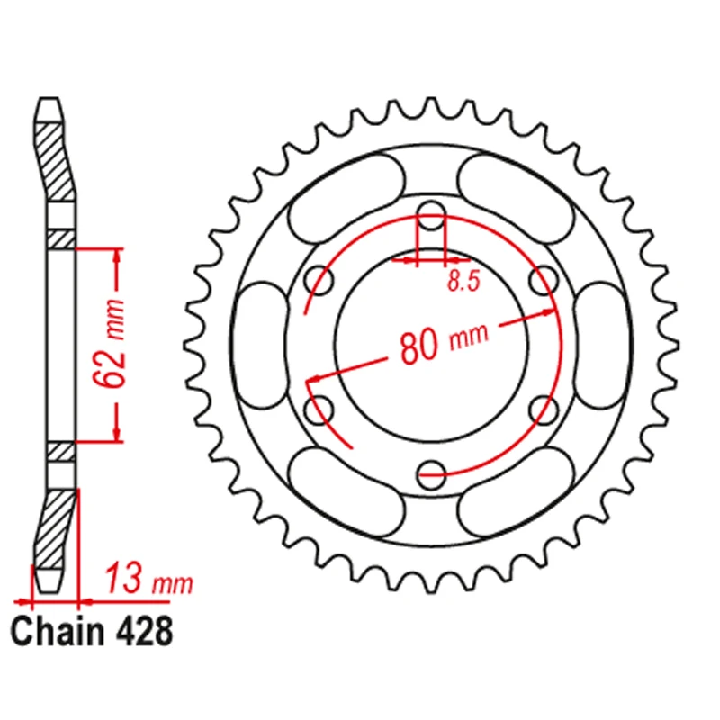 428 Chain Motorcycle Front & Rear Sprocket Geartransmission 45 and 15 Teeth For Yamaha XT225 XT 225 Serow Drum Brake Model 92-07