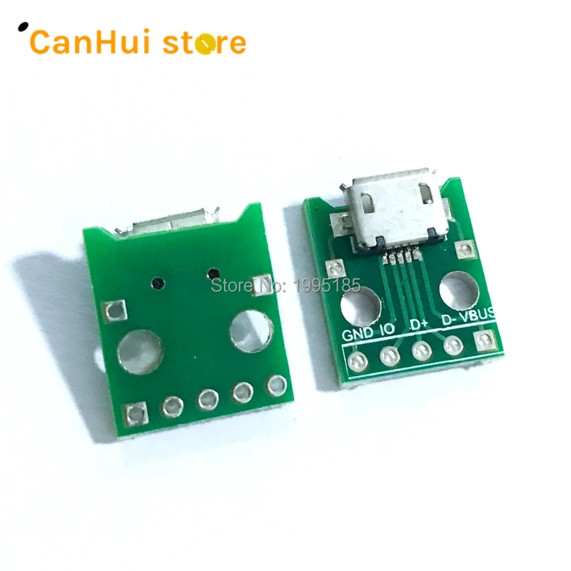 5/10pcs MICRO USB To DIP Adapter 5pin Female Connector B Type PCB Converter Breadboard USB-01 Switch Board SMT Mother Seat