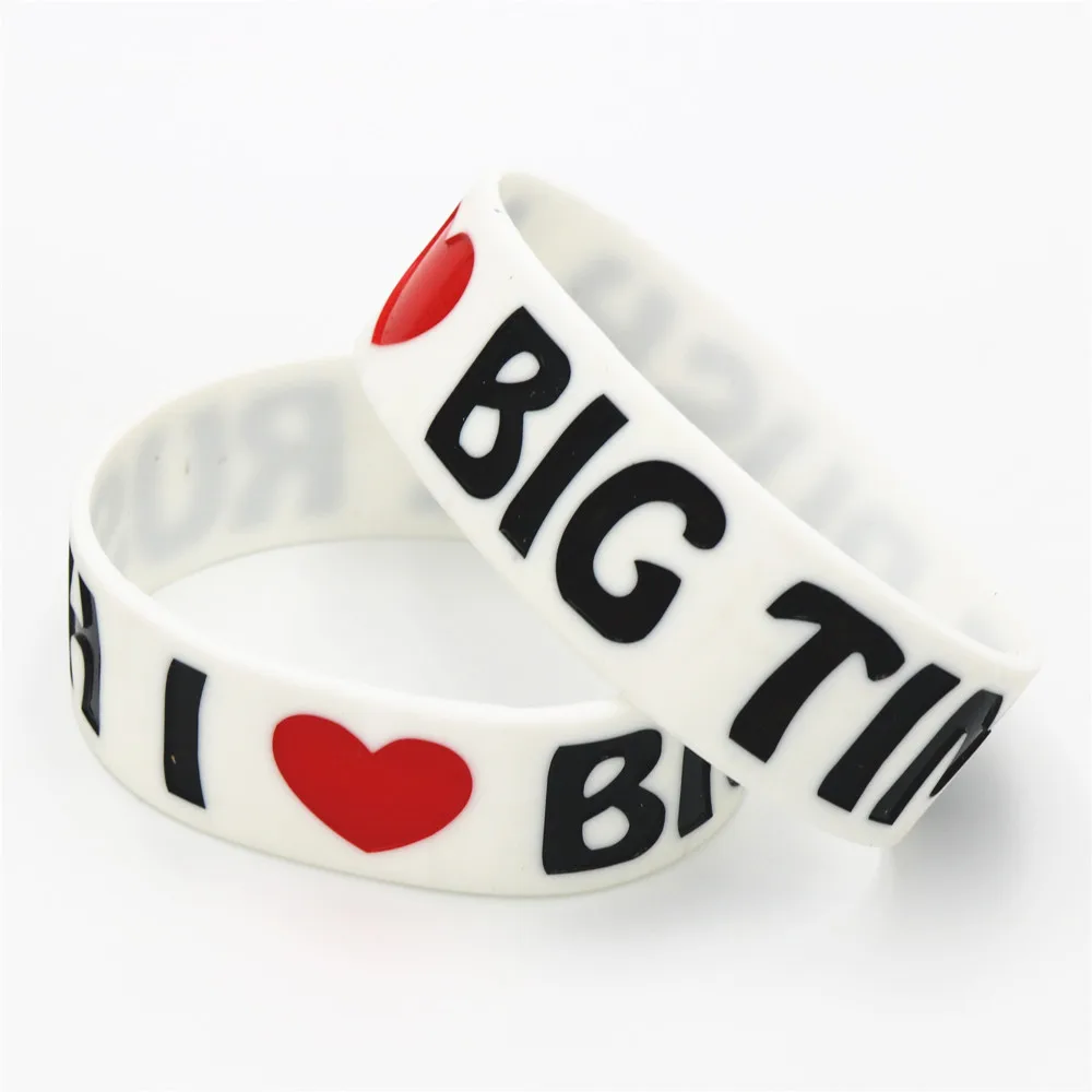 1PC Fashion I Love Big Time Rush Silicone Wristband for Music Fans Black White Red Wide Silicone Bracelets&Bangles Jewelry SH143