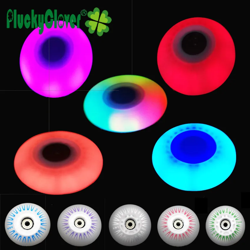 4pcs Inline Flash Roller Wheel 90A 60mm 64mm 68mm 70mm Wheel SEBA Skate LED Light Roller PU Freestyle Slalom Patines Tire Wheels