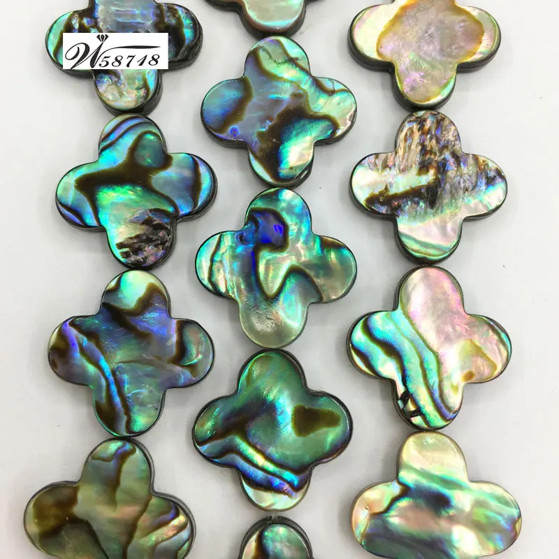 Beautiful jewelry New Zealand Abalone Shell Four Leaf Clover Art Women Men Spacers Loose Beads  15