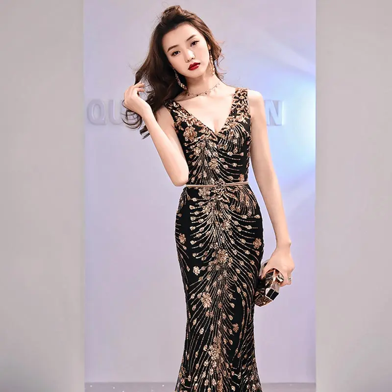 FADISTEE New ARRIVAL Elegant ชุดยาวพรรคพรหมชุดอย่างเป็นทางการชุดเลื่อมรูปแบบ Mermaid ชุดราตรี