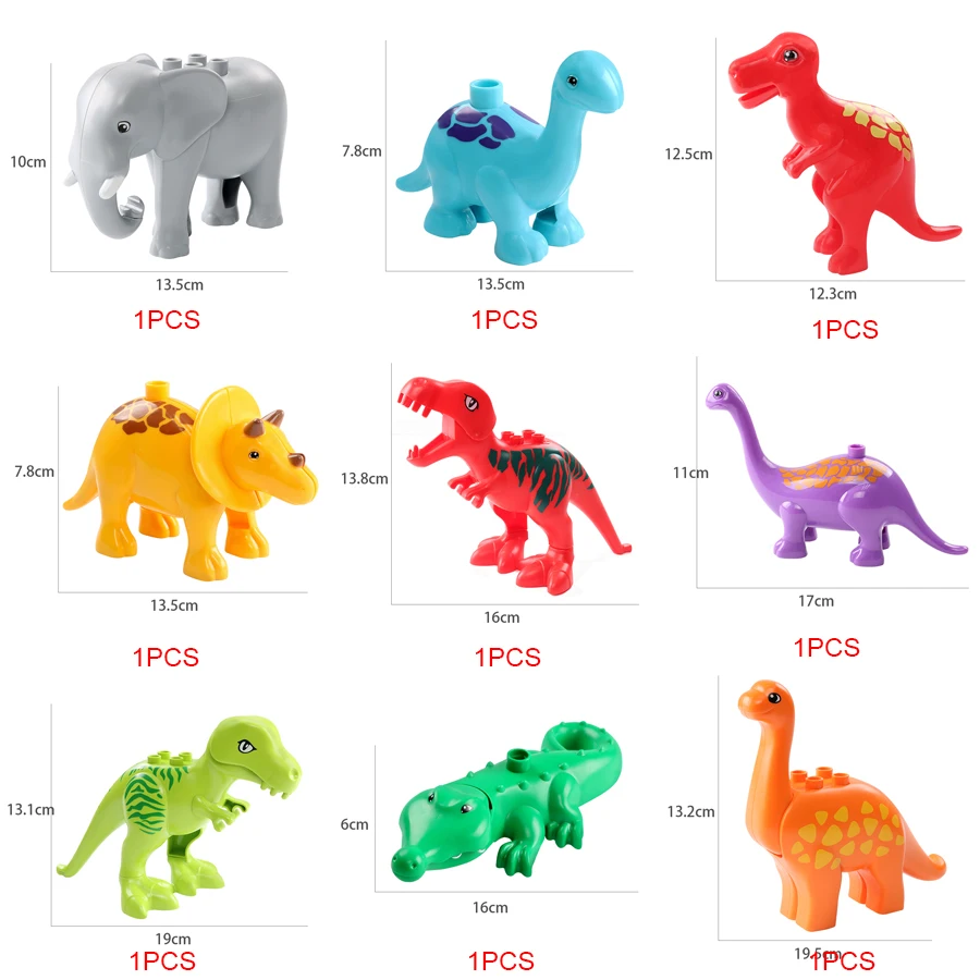 Newest Animal Figures Set Zoo Big Size Building Blocks Animals Lion Giraffe Dinosaur Blocks Building Toys For Children Gift