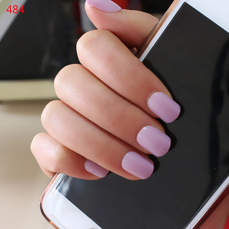 24 Pcs/Set Hot Candy Light Purple Pink False Nail Art Design Tips Acrylic Full Stiletto Daily Wear Fake Nails Manicure Tools 484 image 6