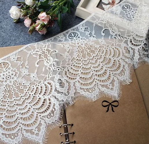 24 cm breiter Garn-Spitzenstoff für DIY-Damen-Hochzeitskleider, Schwingstich-Heimtextilien und Zubehör