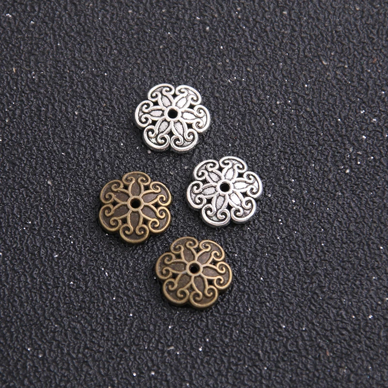 14pcs 13*12mm  Two Color  Alloy Metal Plated Spacer Bead Findings Cone Pattern Metal  DIY  Receptacle