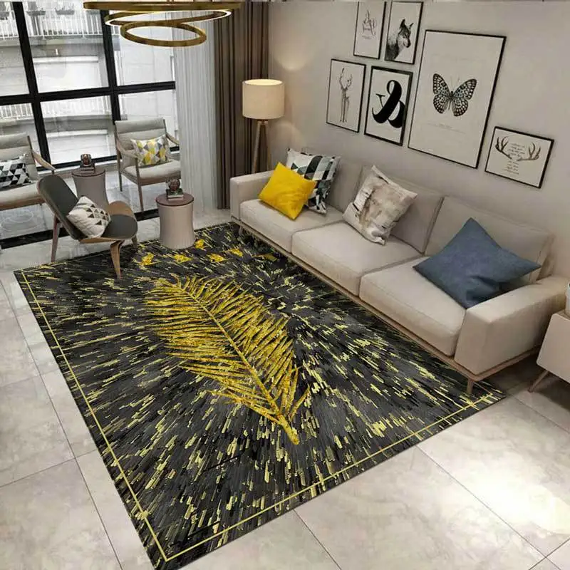 

Home Large Size Area Rug Modern Simple Geometric Noble Golden Pattern Carpets for living Room Bedroom Decor Carpet Antiskid Mats