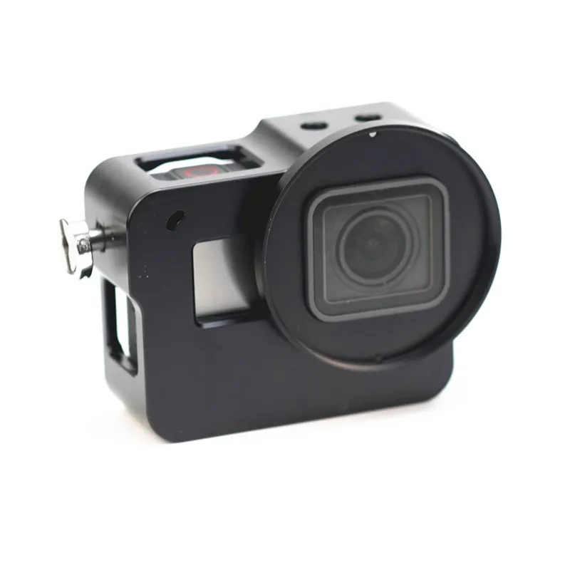 ORBMART Aluminum Alloy Protective Housing Cover Shell Mount Case + 52mm UV Filter For Gopro 5 6 Gopro Hero 5 6 7 Black