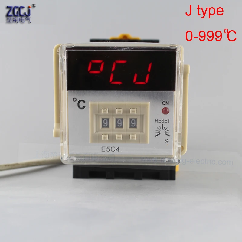 ประเภท J CJ-E5C4 thermoregulator อุณหภูมิ 35 มม.Din ประเภทเทอร์โมดิจิตอล