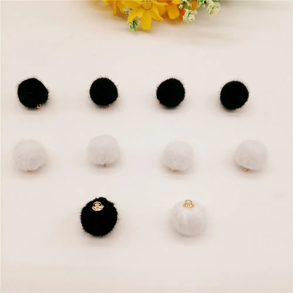 12-1000pcs Fashion Plush Ball Pendant Hairball Charms For Jewelry Making Finding DIY Earring Jewelry Making Accessories Supplies